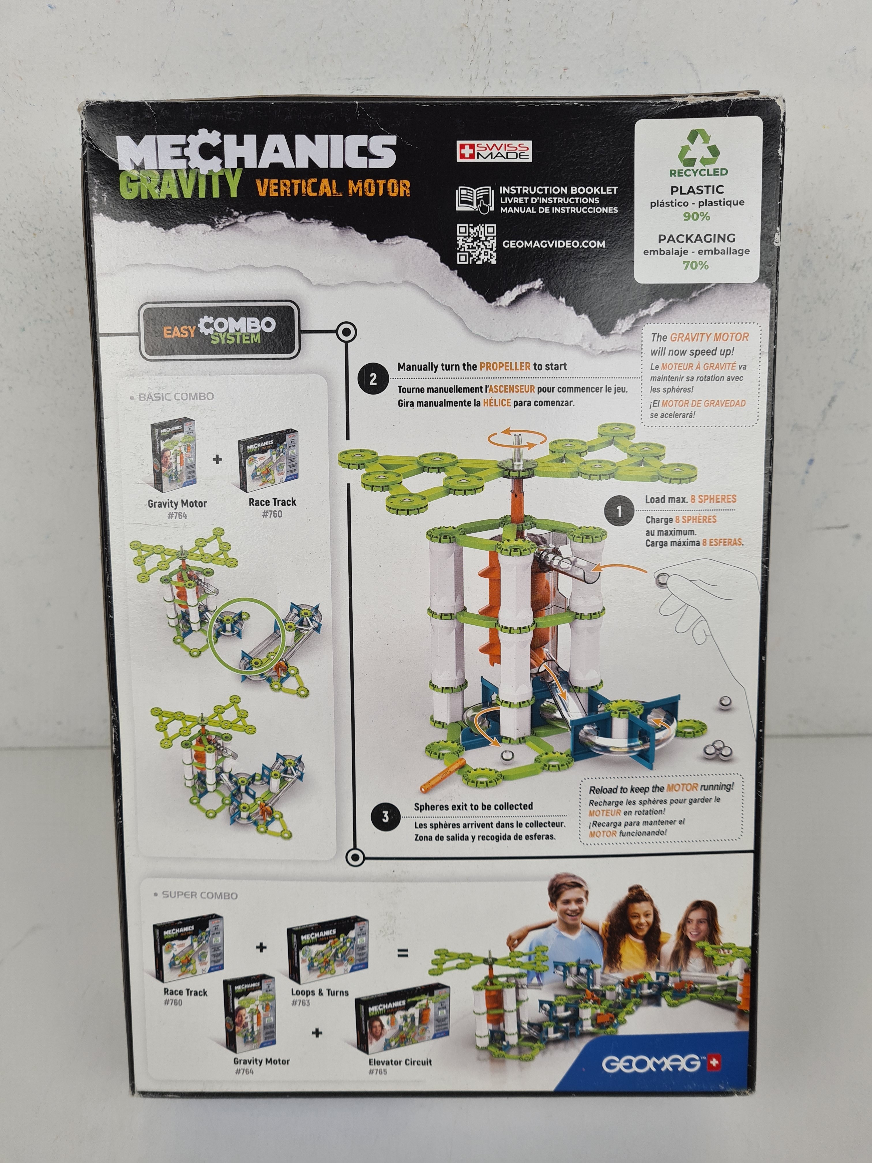 Jeu de construction - Mechanics Gravity Vertical Motor 183 pièces - Geomag - 8 ans+ - Comme neuf - Photo 2